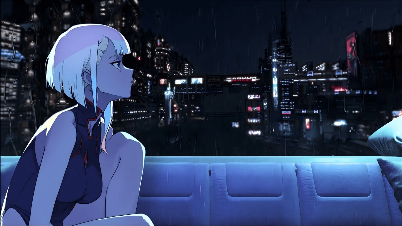 🌧️𝗥𝗔𝗜𝗡𝗜𝗡𝗚 𝗜𝗡 𝗡𝗜𝗚𝗛𝗧 𝗖𝗜𝗧𝗬 | 1Hr cozy rain + cyberpunk ambience to calm your soul