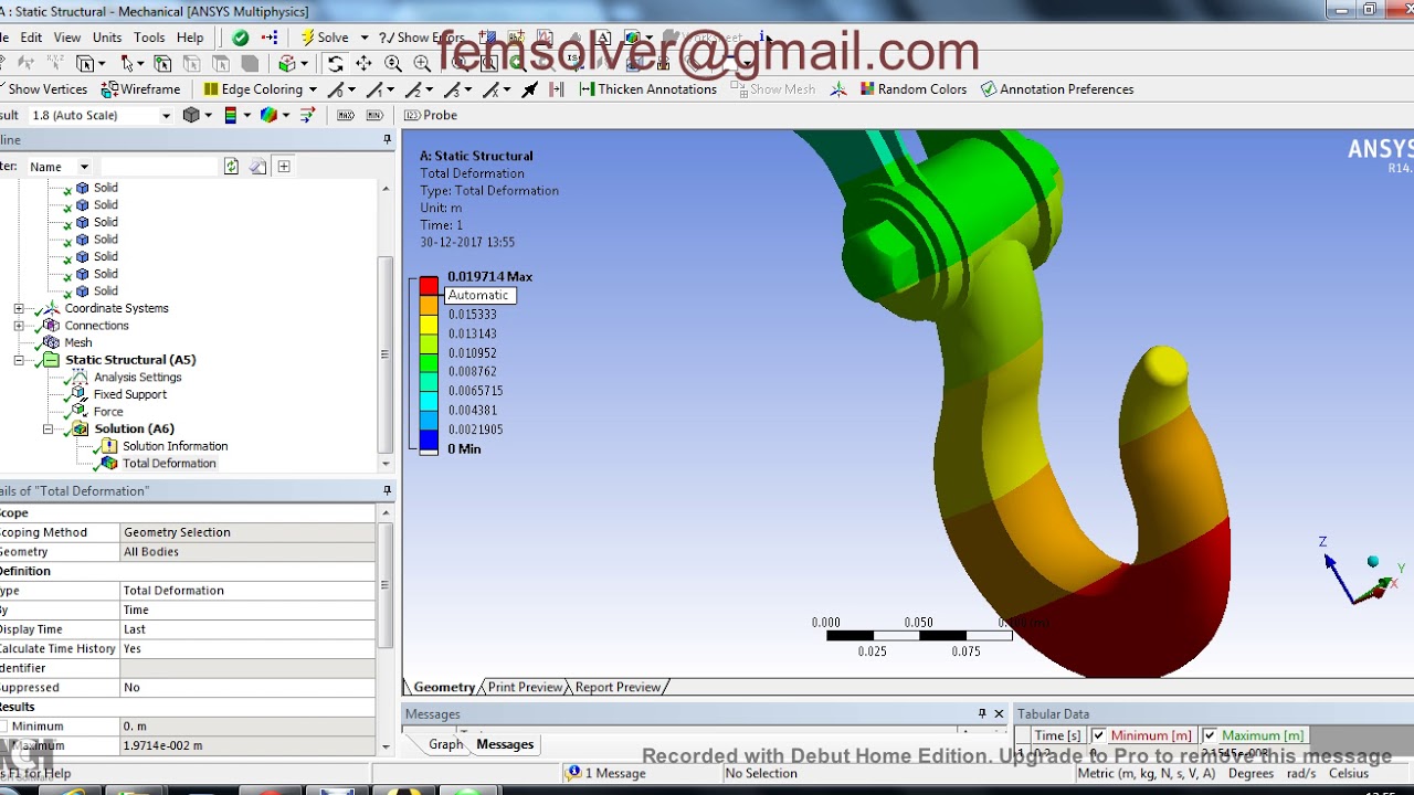 crane hook analysis in ansys workbench