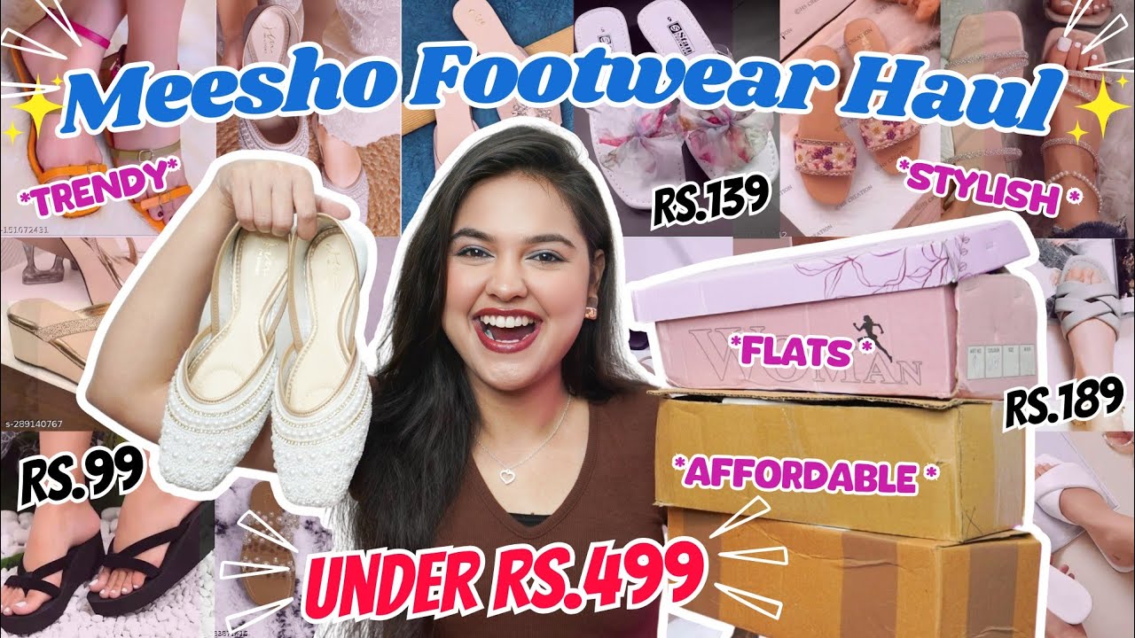 Meesho *Trendy & Stylish* Footwear Haul 😍 Affordable Footwears Under Rs .500 🤩 Try On + Review ✨