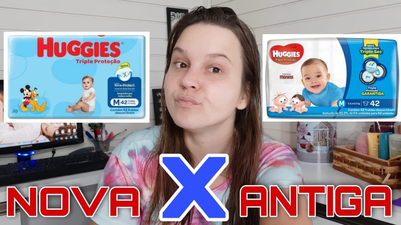 NOVA FRALDA HUGGIES DISNEY TRIPLA PROTEÇÃO | COMPARANDO COM A ANTIGA | BATALHA DE FRALDAS
