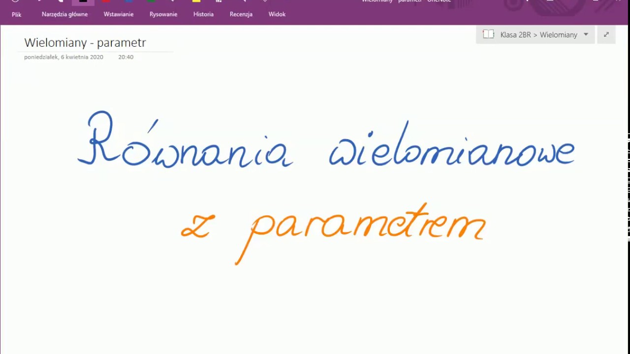 Równania wielomianowe z parametrem