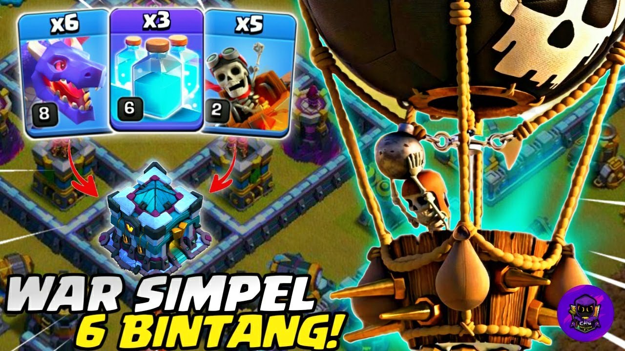 AUTO 6 BINTANG! HYDRA SPAM BALLOON CLONE SPELL - STRATEGI WAR/PUSH TH 13 | COC INDONESIA