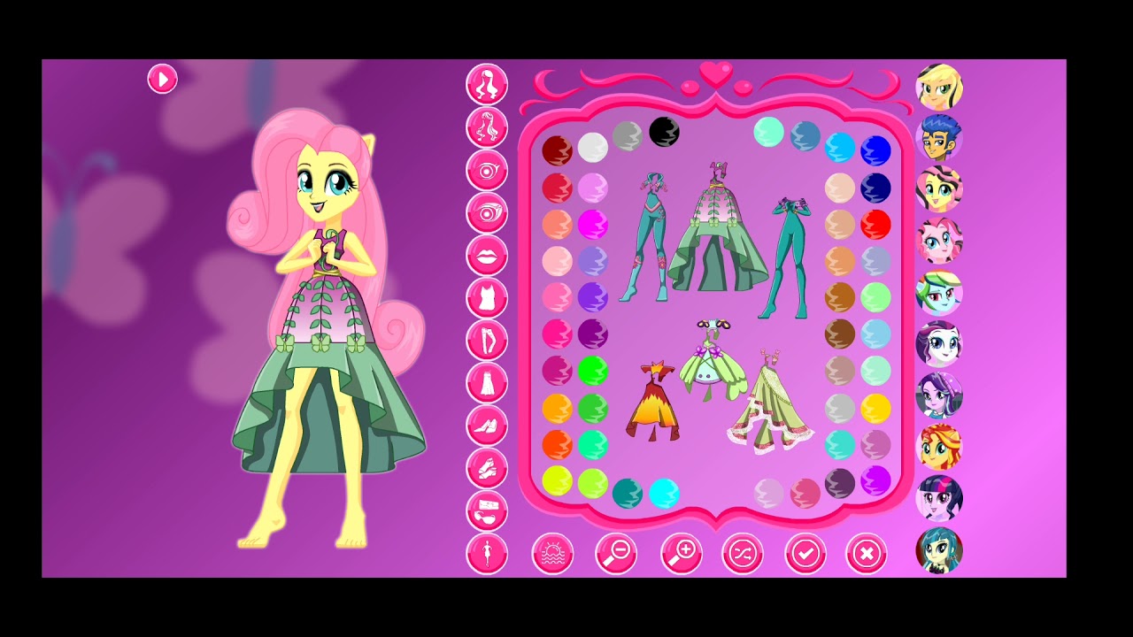 crystal gurdian fluttershy dress up game