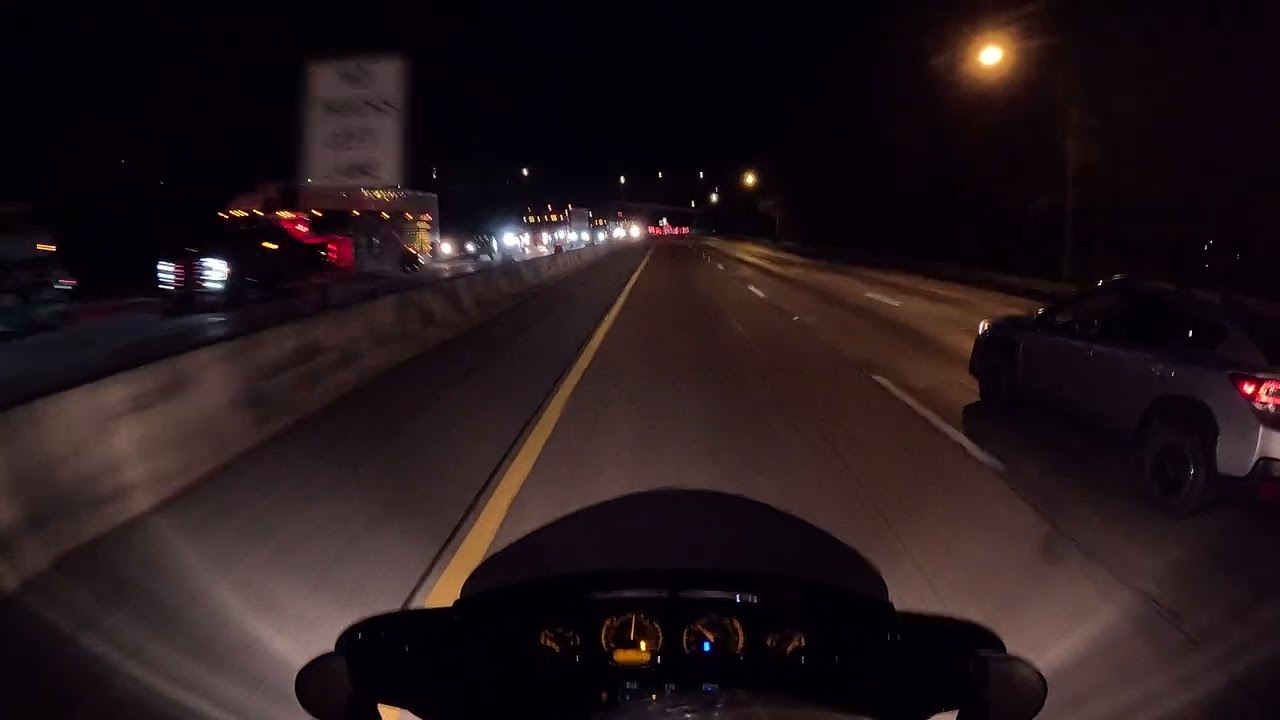 Ride through Chattanooga Tennessee on a Harley Davidson Street Glide at night