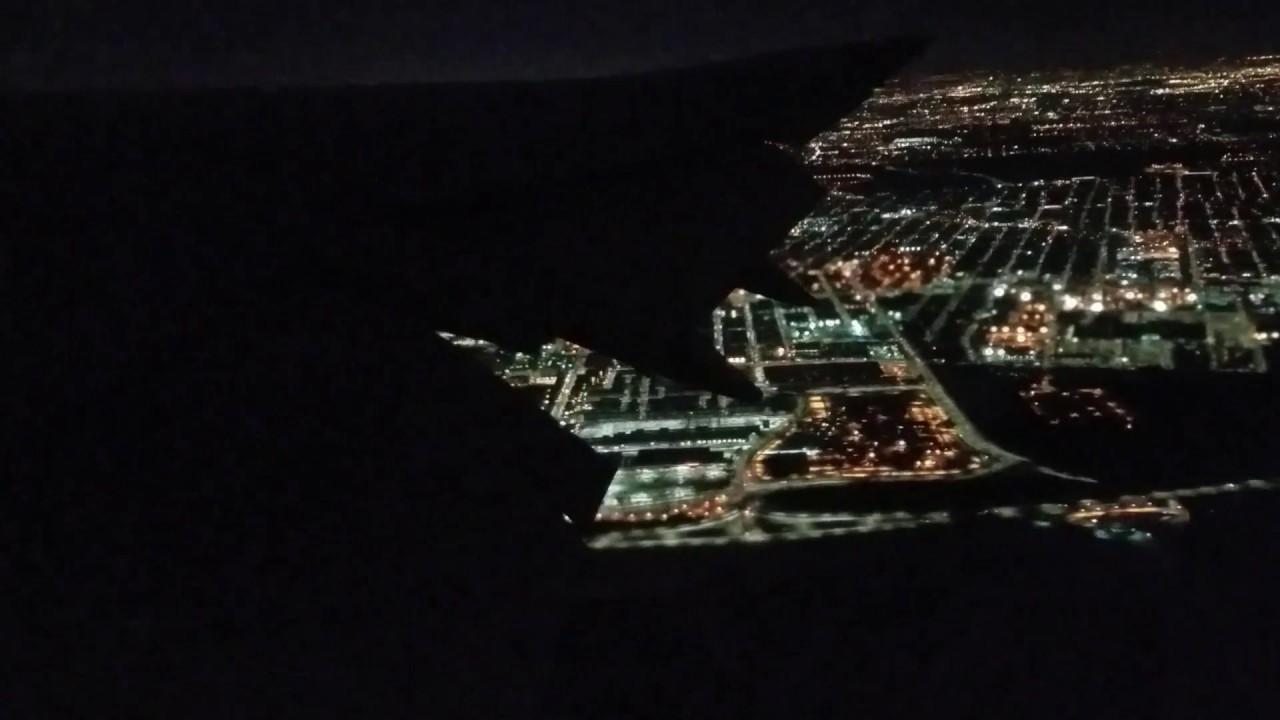 Korean Air 747-8i spool up and night takeoff from JFK International Airport