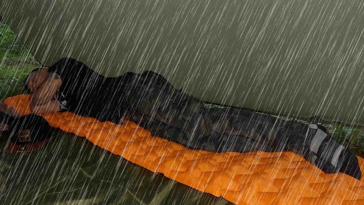 SOLO CAMPING IN HEAVY RAIN • SURVIVAL SHELTER • NO SLEEPING BAG • MY FAILURE • RAIN AND BIRD SOUNDS