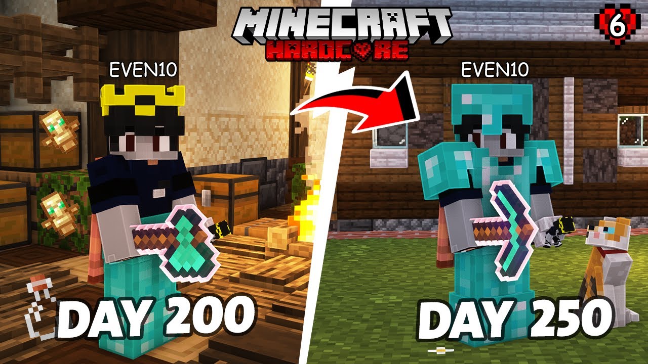 قضيت 250 يوم في ماين كرافت هاردكور !! 🔥😮