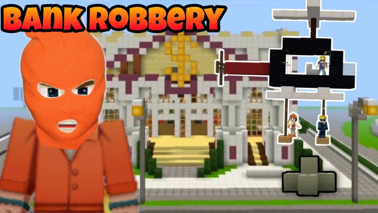 Noob and Pro Robbing Bank in Blockman Go