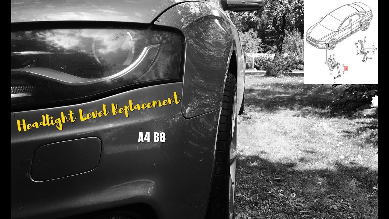 Audi A4 B8 & A5 Xenon Headlight Level Sensor Replace [Part code 8K0941285P] Lempu Aukscio Daviklis