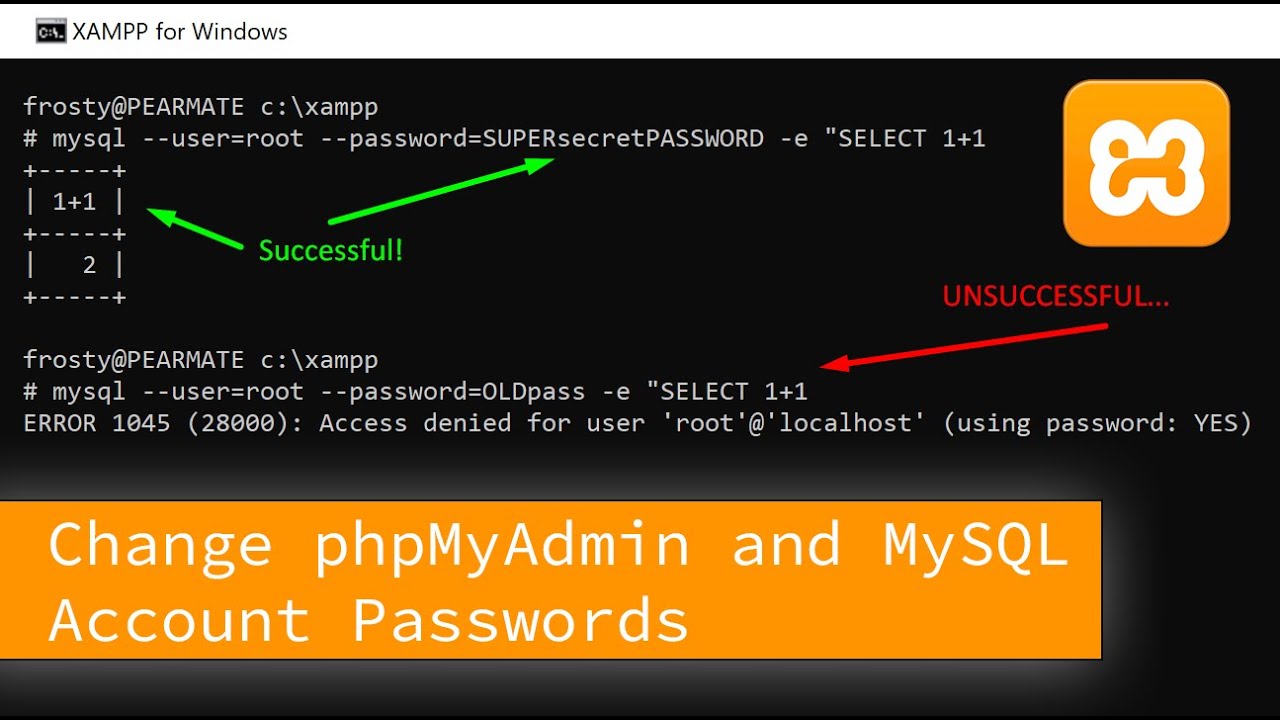How to reset MySQL password or Change MySQL/phpMyAdmin password (including root password)