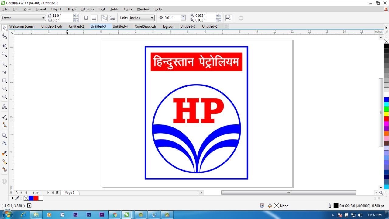 Hindustan Petroleum logo design in coreldraw by trending skills