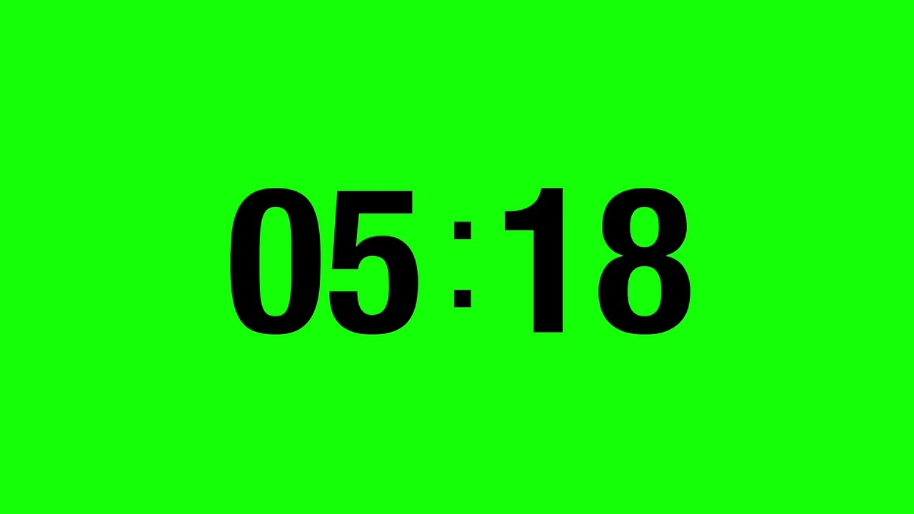 Green Screen 4K Black Timer (10 minutes)