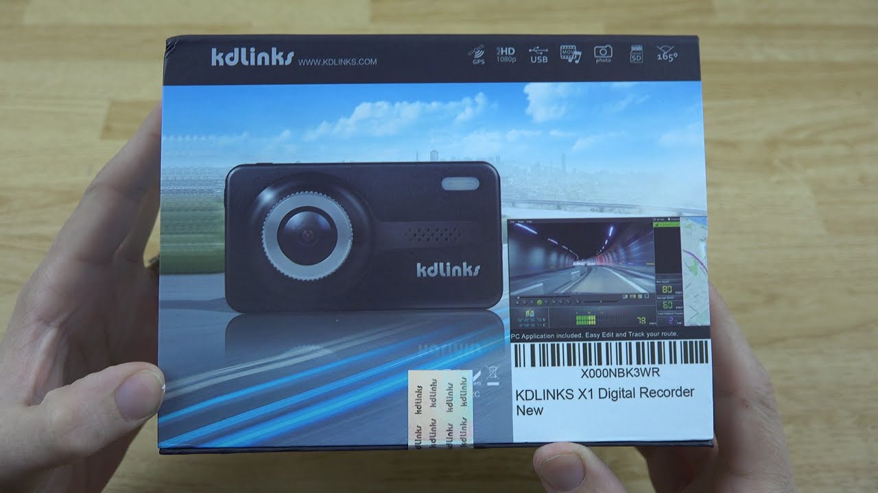 Автомобильная видеокамера KDLINKS X1 Full-HD с широкоугольным объективом 165&deg; и GPS