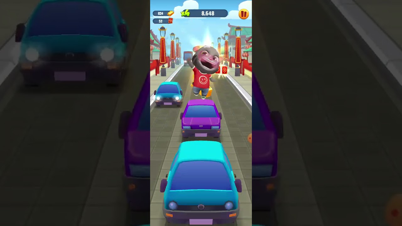 Jogando talking tom gold run