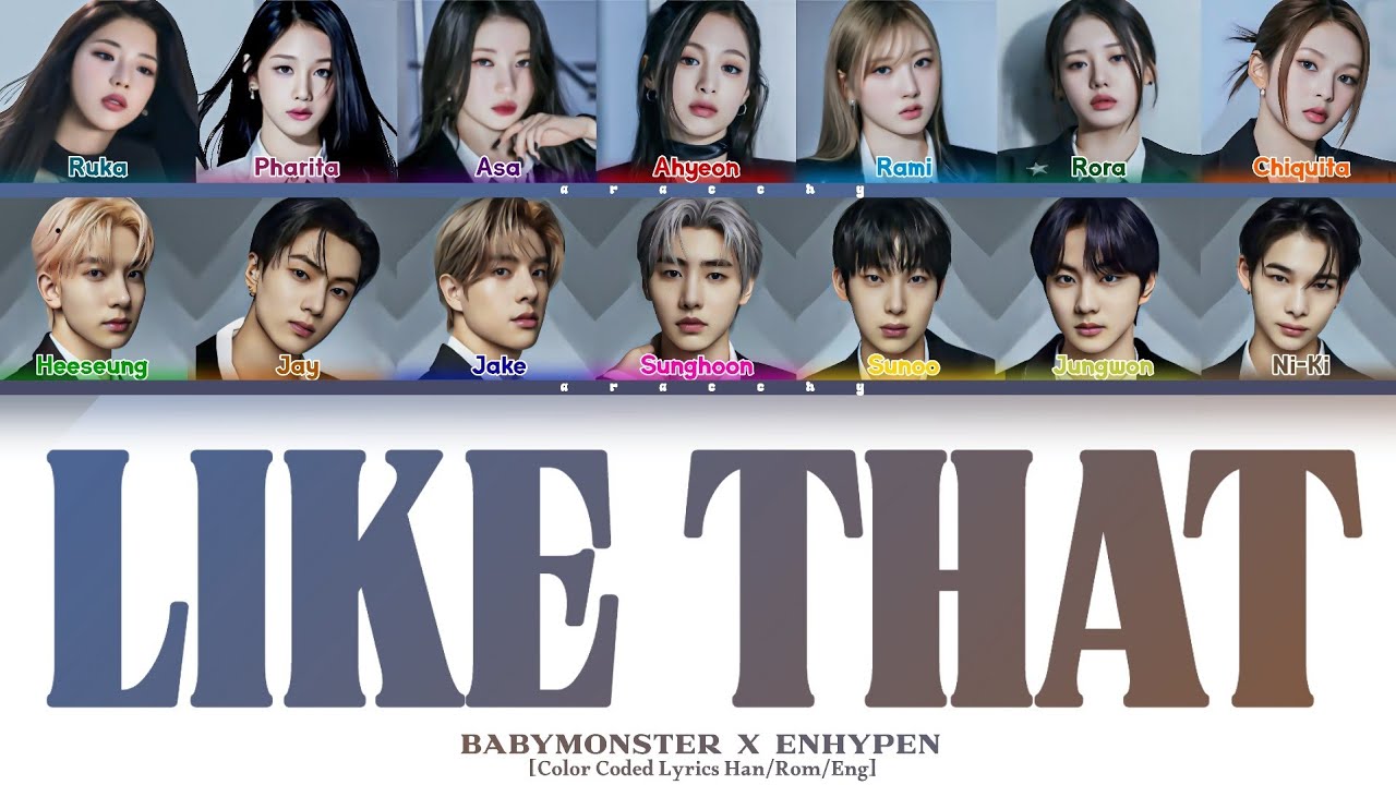 BABYMONSTER X ENHYPEN - LIKE THAT Lyrics (Color Coded Lyrics)