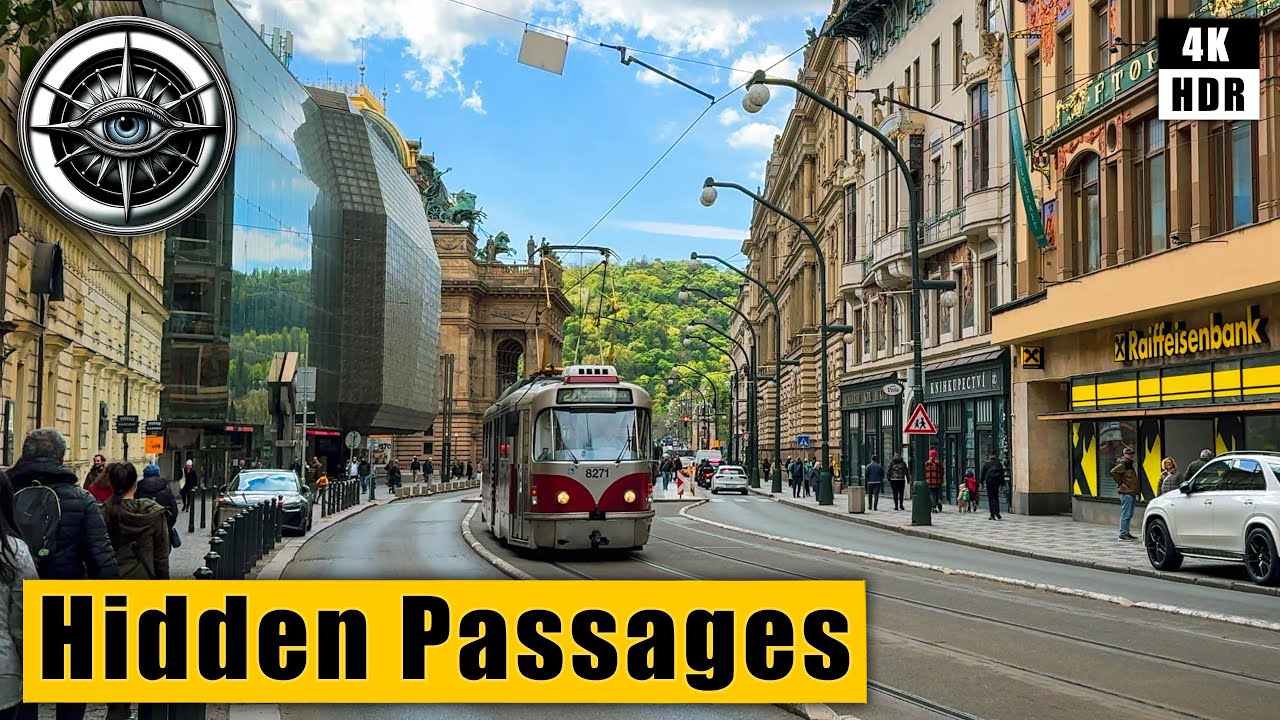 Prague Walking Tour from Wenceslas Square through Hidden Passages 🇨🇿  Czech Republic 4k HDR ASMR
