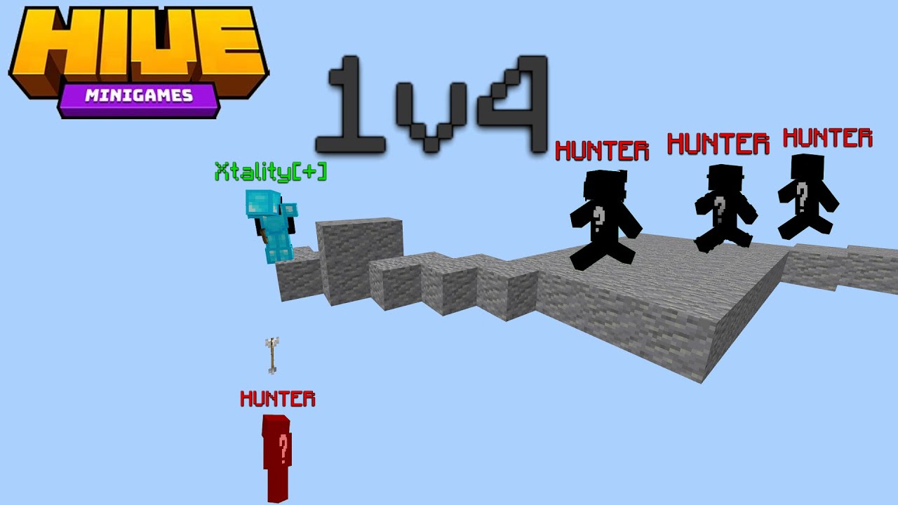 Skywars GOD vs 4 Hunters (Hive Skywars Manhunt)