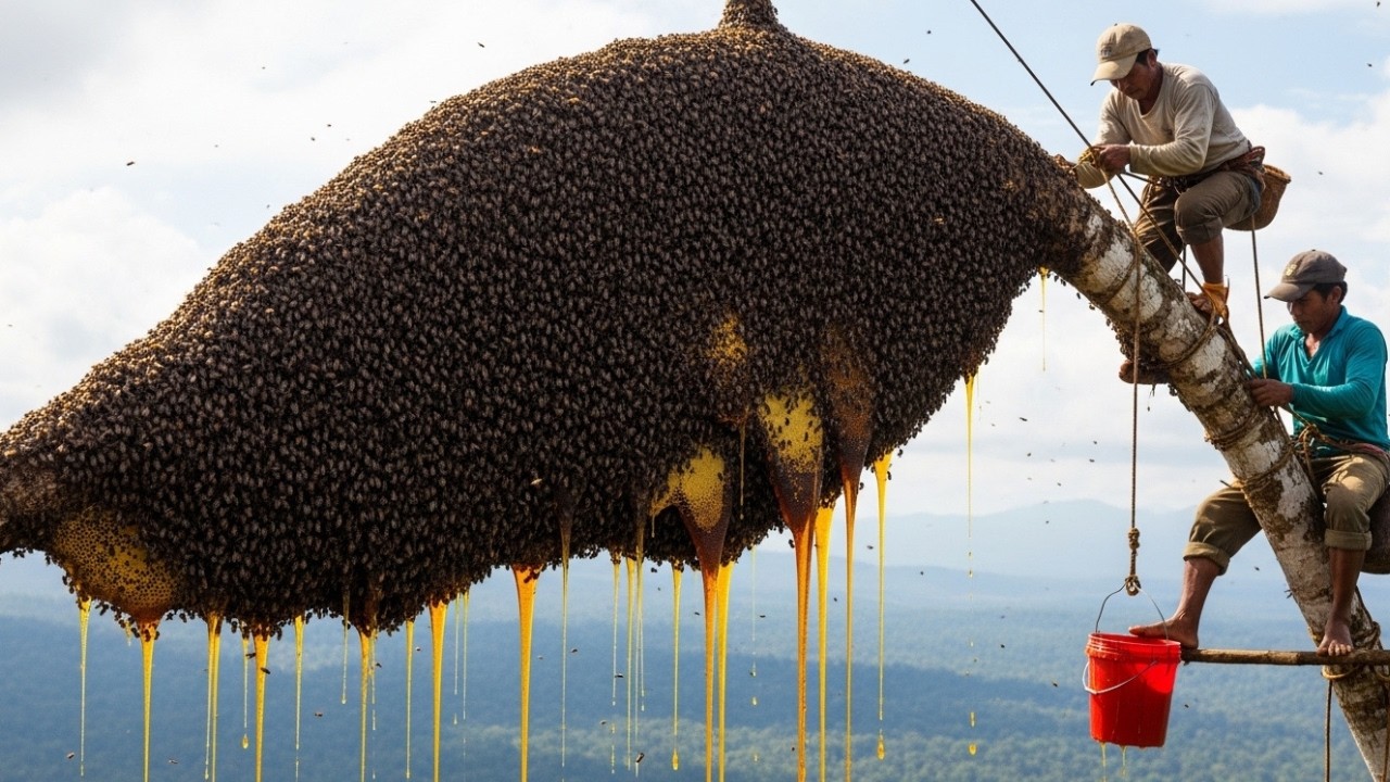 300-Meter Tree Ascent to Collect Giant Honeycombs