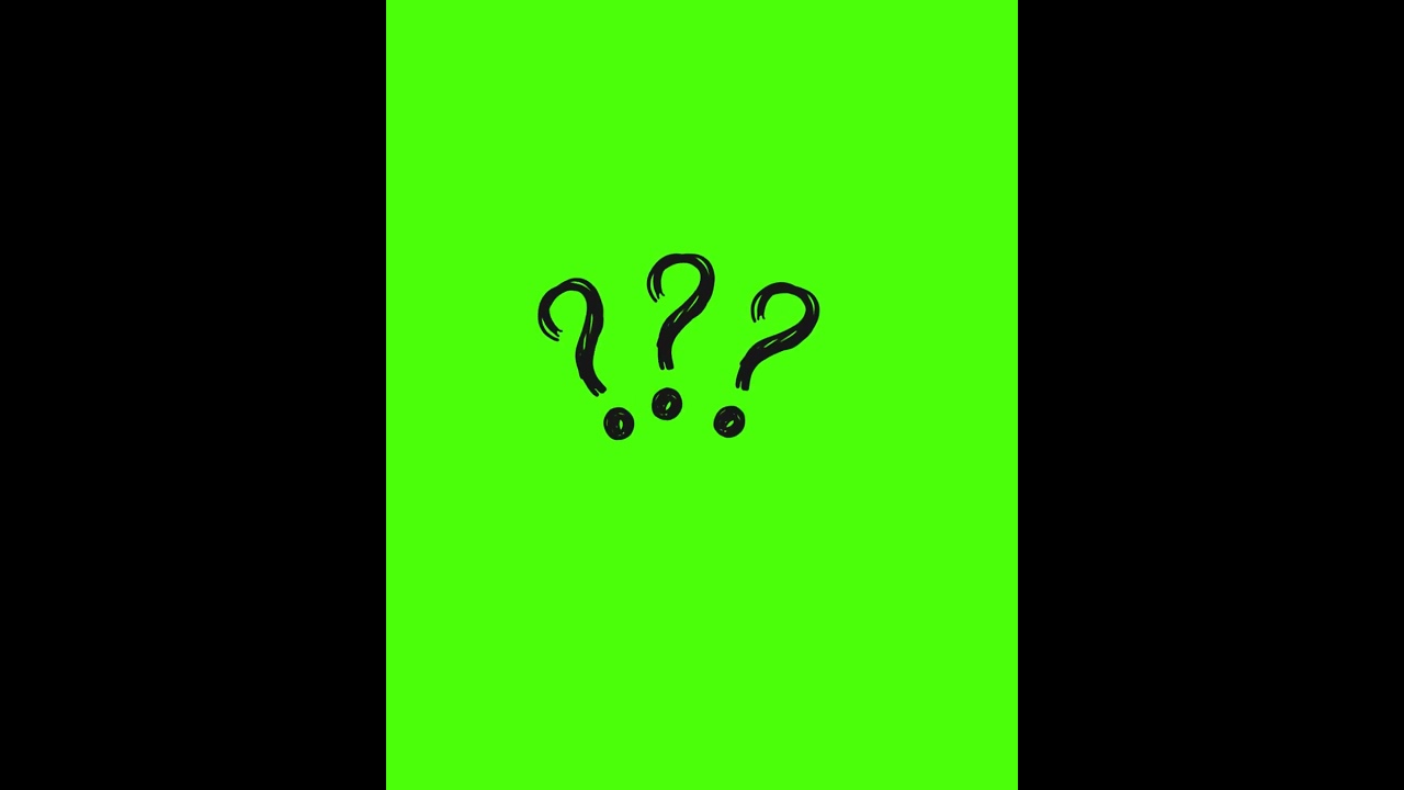 2d Question marks wiggly green screen animation