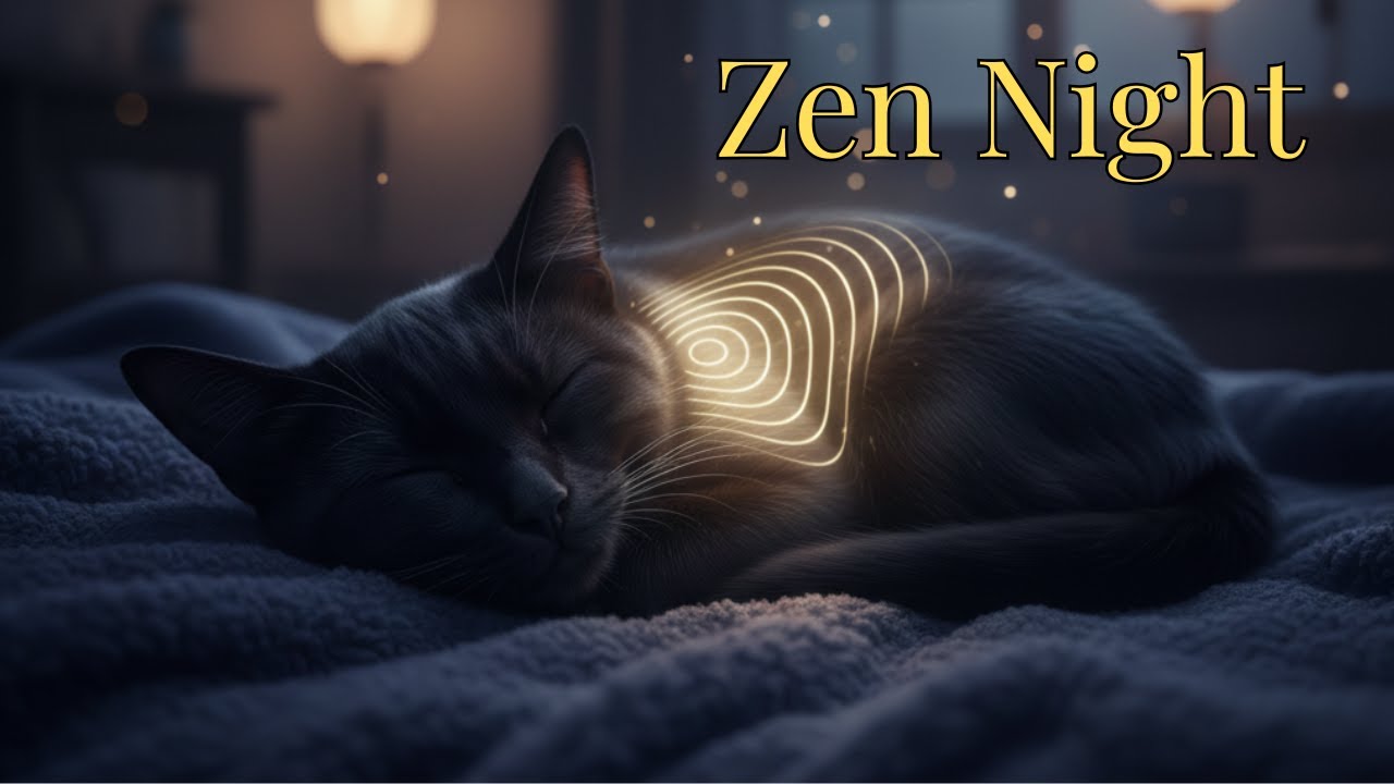 🌙 Zen Night Sanctuary - Cat Purr Healing & Ambient Sleep Music (LIVE)