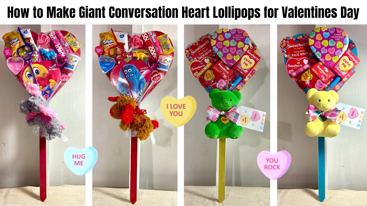 How to make Giant Conversation Heart Lollipops for Valentines Day
