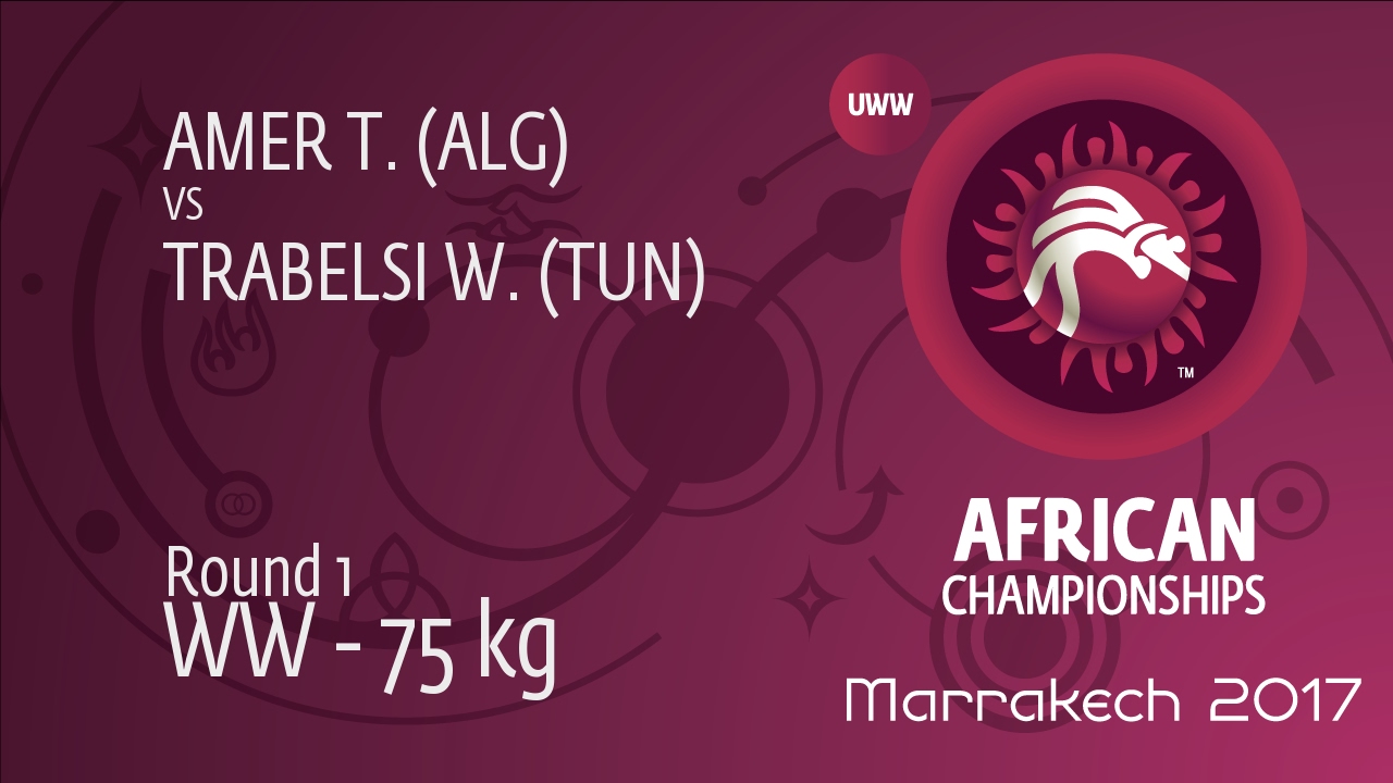 Round 1 WW - 75 kg: W. TRABELSI (TUN) df. T. AMER (ALG) by TF, 8-0