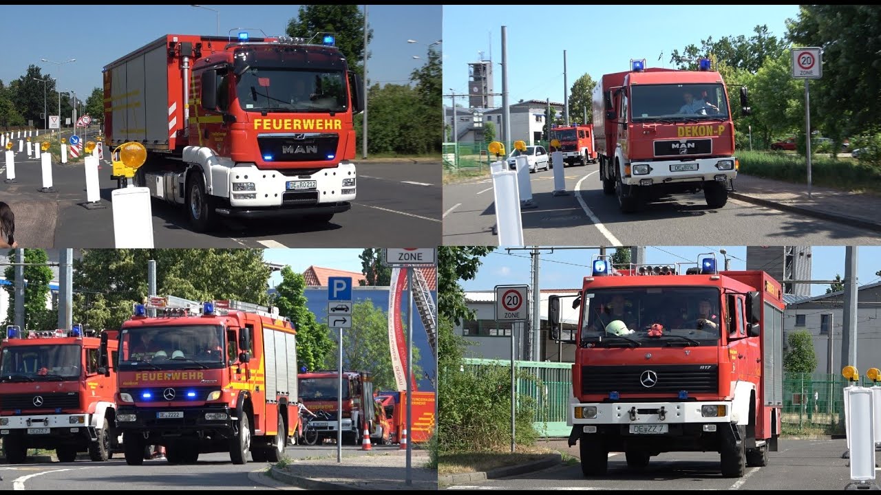 (Großbrand zum Tag der Offenen Tür) Einsatzfahrten Feuerwehr und Rettungsdienst Dessau