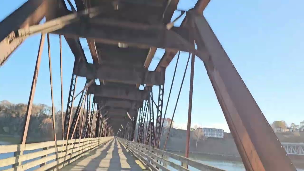 Driving across an abandoned bridge!