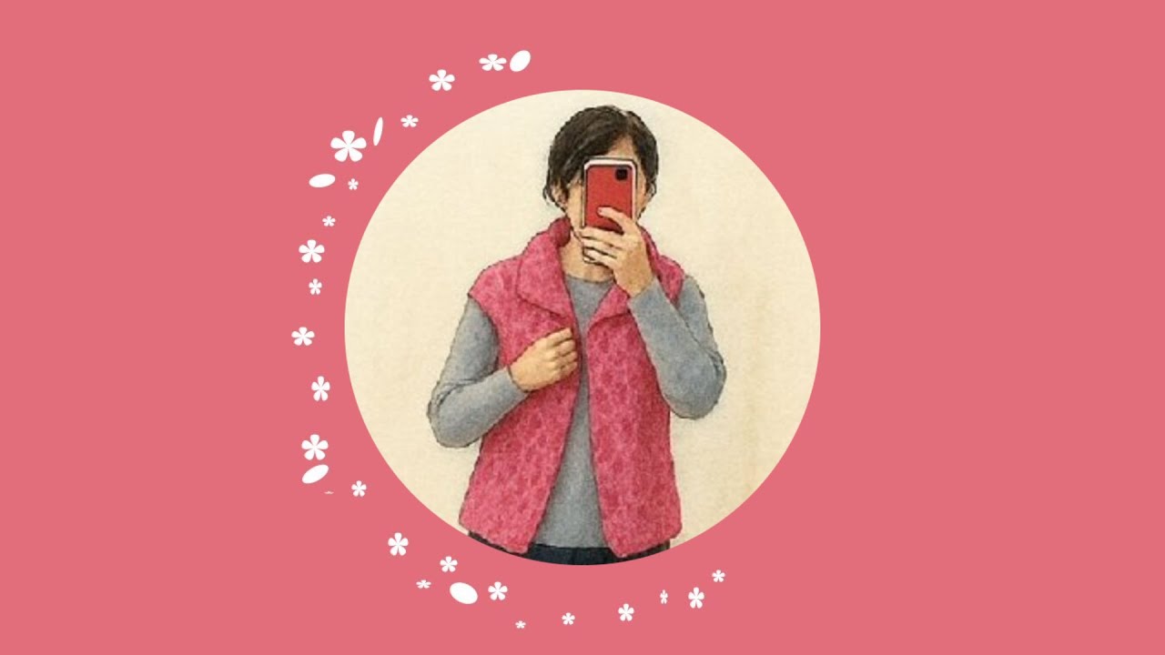 長編みで編む前あきベスト
