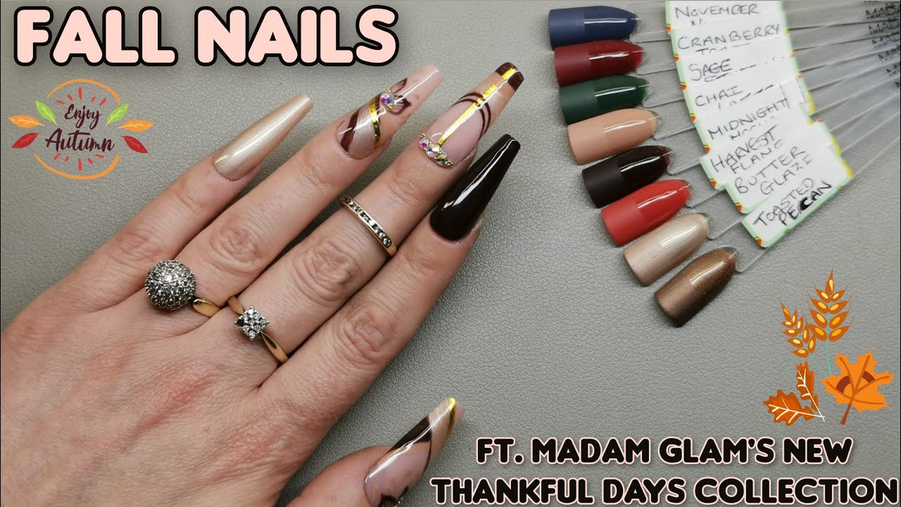 Осенний дизайн ногтей в нюдовых и коричневых тонах от Madam Glam 