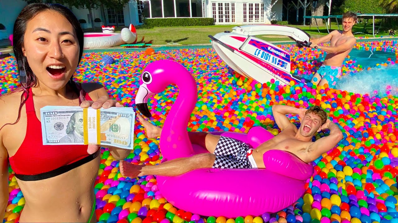 LAST TO LEAVE THE BALL PIT WINS $10,000!!