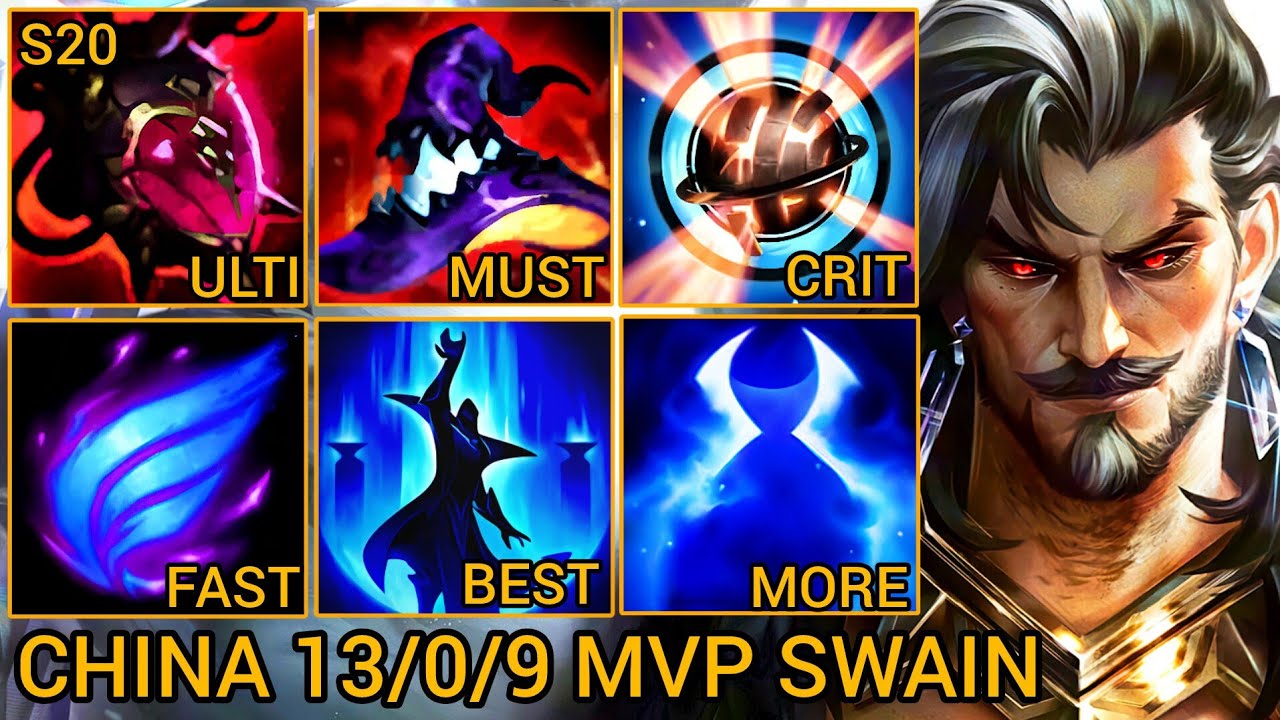 Challenger Swain MVP Mid Lane S Rating 13/0/9 - China Wild Rift New Meta Build & Runes By Tiarty