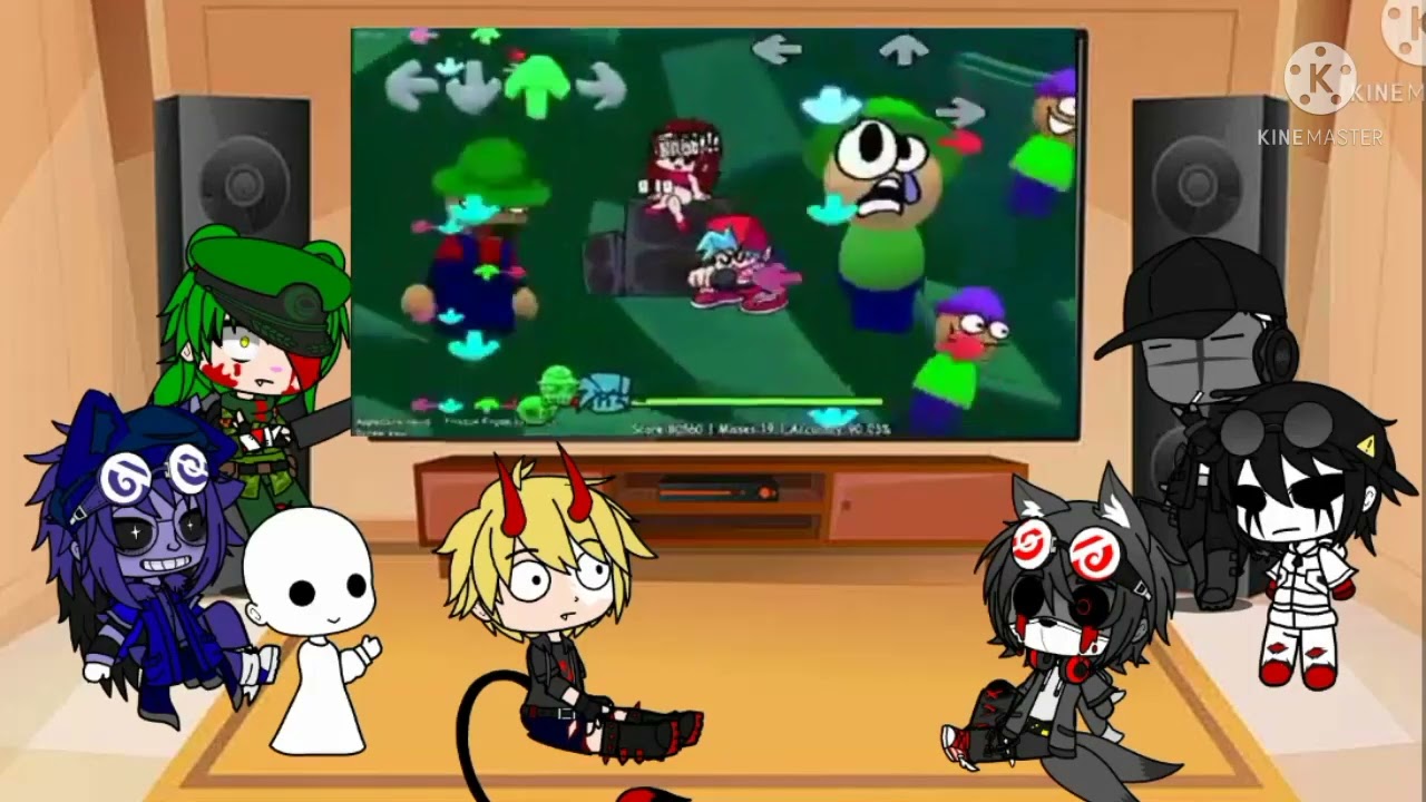 Randoms React to FNF Applecore //Gacha Reaction