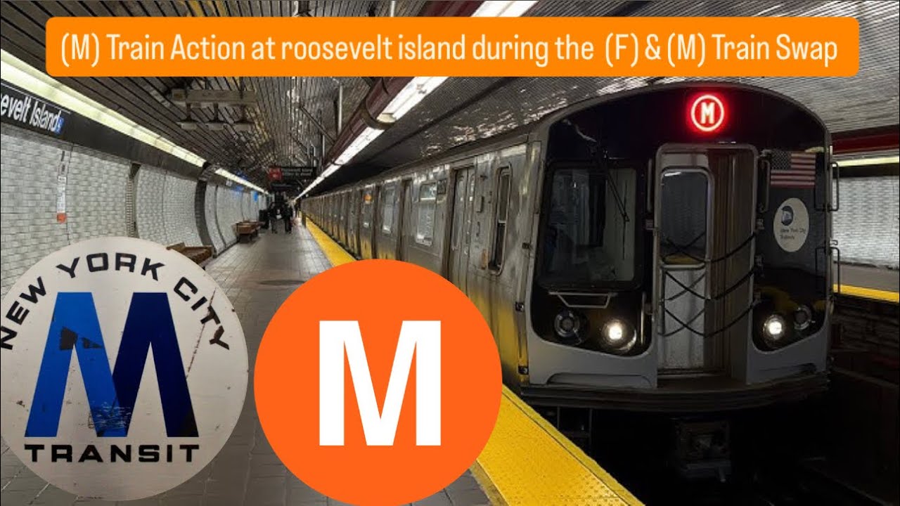 MTA NYCT: (M) Train Action at roosevelt island during the (F) & (M) Train Swap 