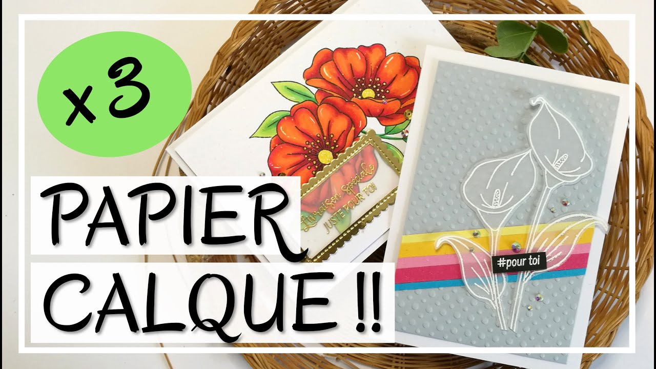 3 NOUVELLES IDÉES avec le PAPIER CALQUE ! Utilisez vos produits AUTREMENT ! Tuto Carterie DIY Scrap