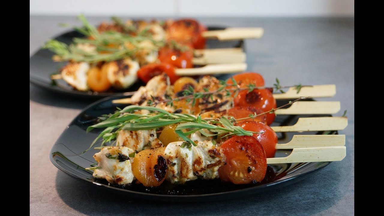 Recette de brochettes de poulet citron & estragon à la plancha / barbecue