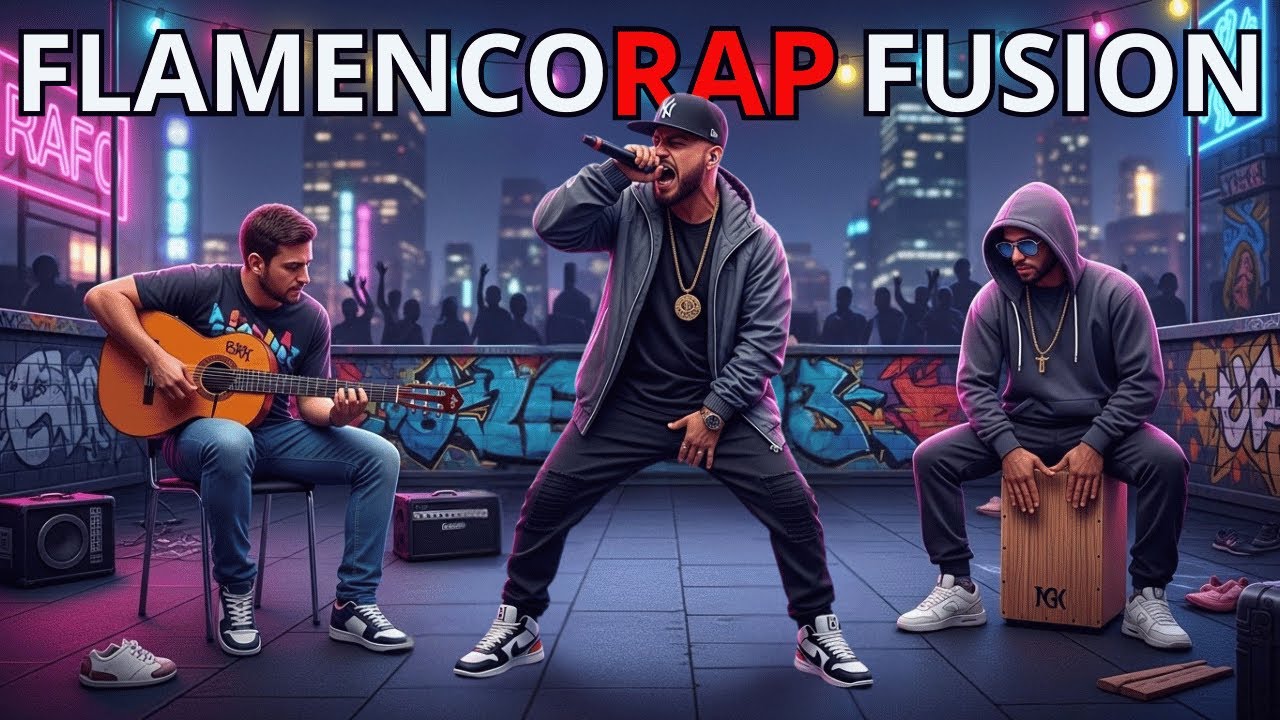 FLAMENCORAP FUSION Vol. 5 | Rooftop Rap Vibes x Spanish Guitar | Hyper-Realistic Urban Scene