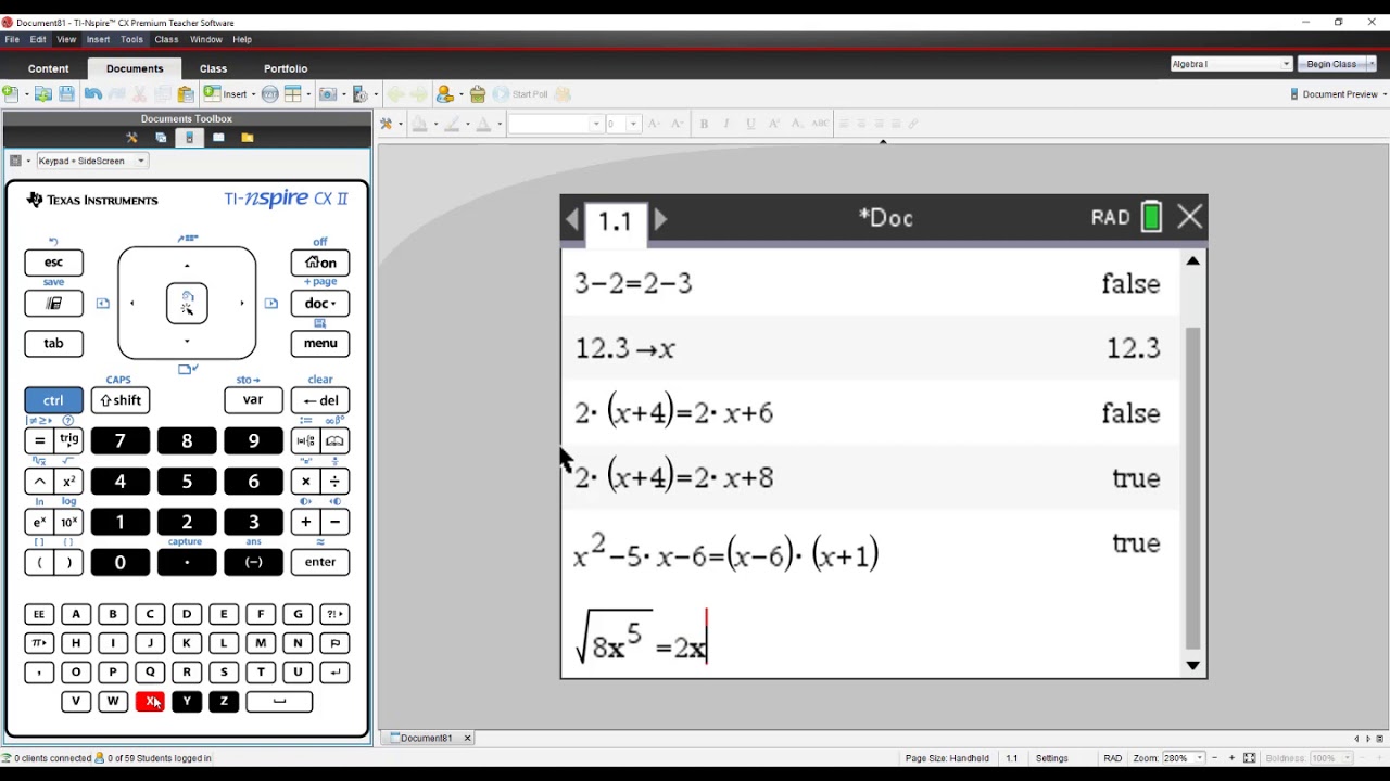 Tips for TI Technology: Checking Algebra TI Nspire