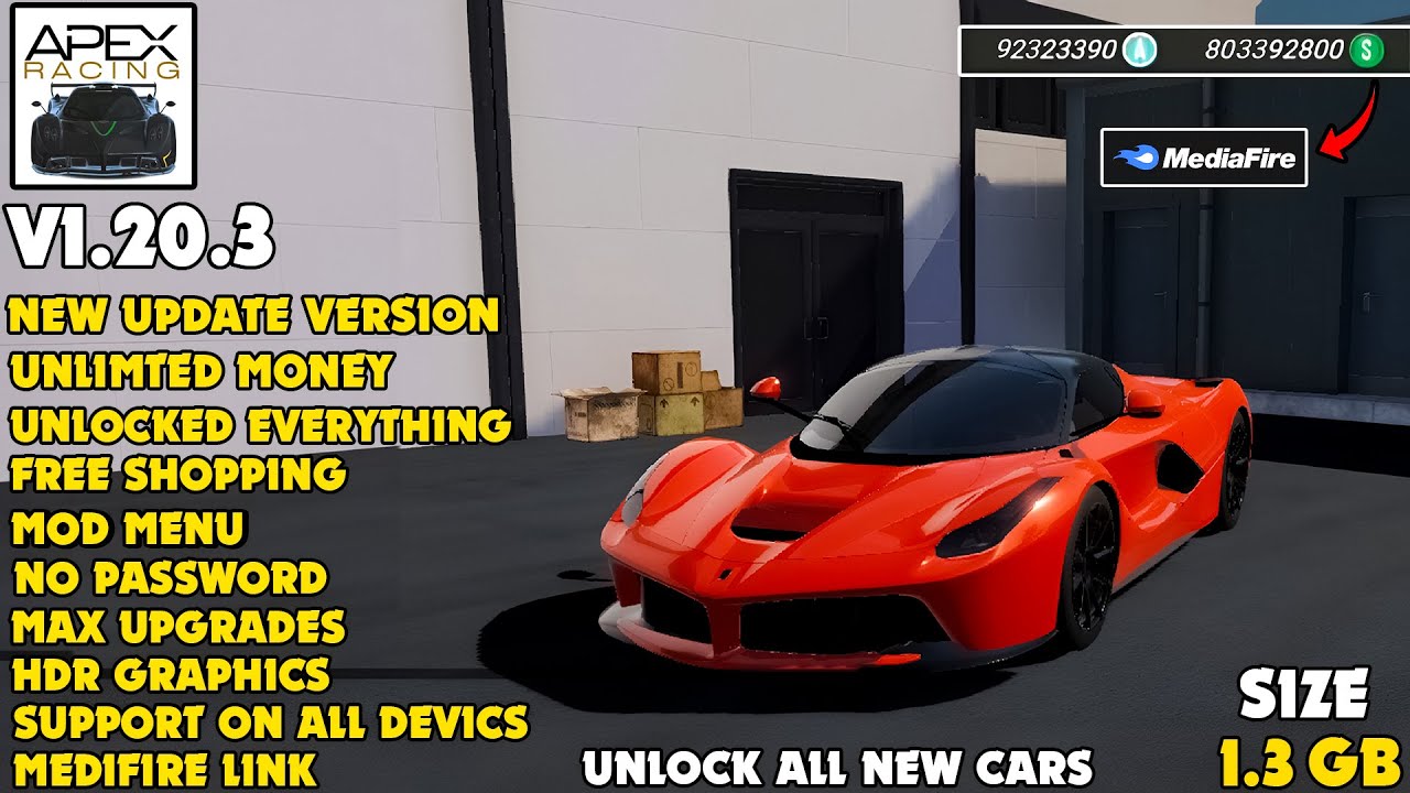 New Update! Apex Racing MOD APK v1.20.3 (Unlock All Cars & Unlimited Money) Latest Version