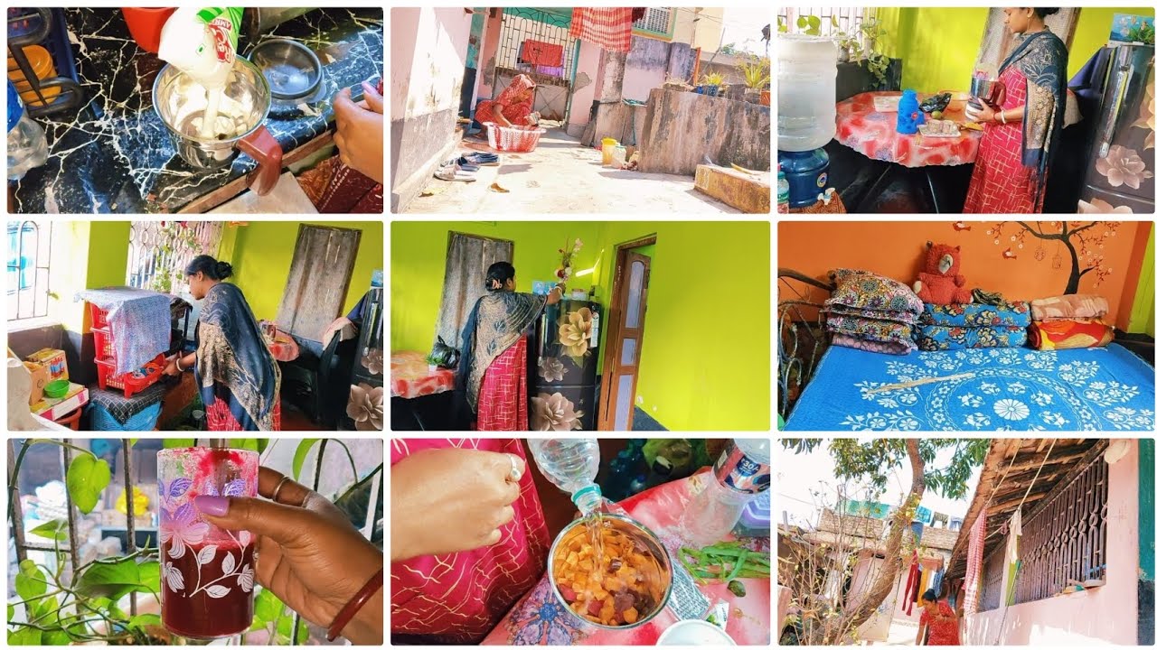 দেরিতে উঠে মেয়ের জন্য রান্না করে ঘরের কাজ ফেলে রেখে ছুটলাম মেয়ের স্কুলে। Morning routine 