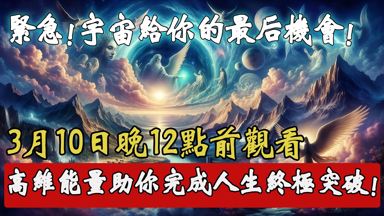 恭喜被高維選中！今晚就是你覺醒的時刻，3月10日晚12 點前觀看，抓住這次突破！宇宙將為你開路！