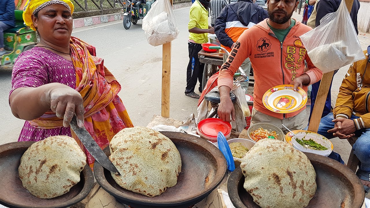 Hard Working Woman Selling Traditional Kalai Ruti in Rajshahi | Street Food Bangladesh