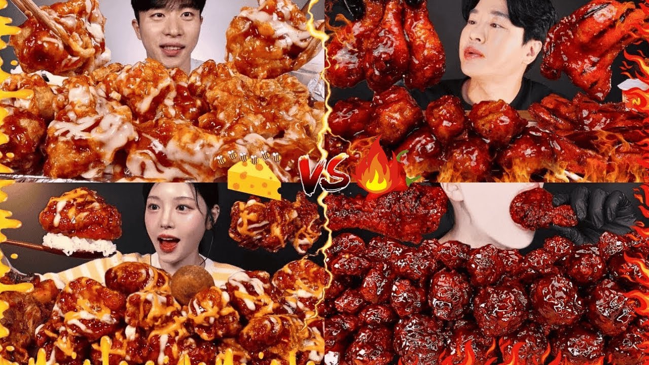 Honey vs Nuclear fried chicken!🥵 | Spiciest vs Sweetest Fried Chicken🍗Satisfying Compilation