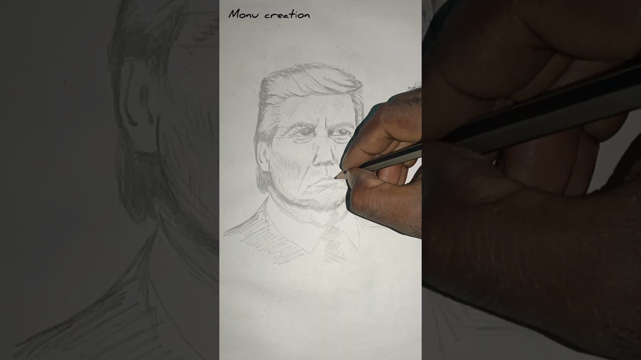Donald Trump pencil art | how to draw Donald Trump pencil art #art #drawing #pencildrawing