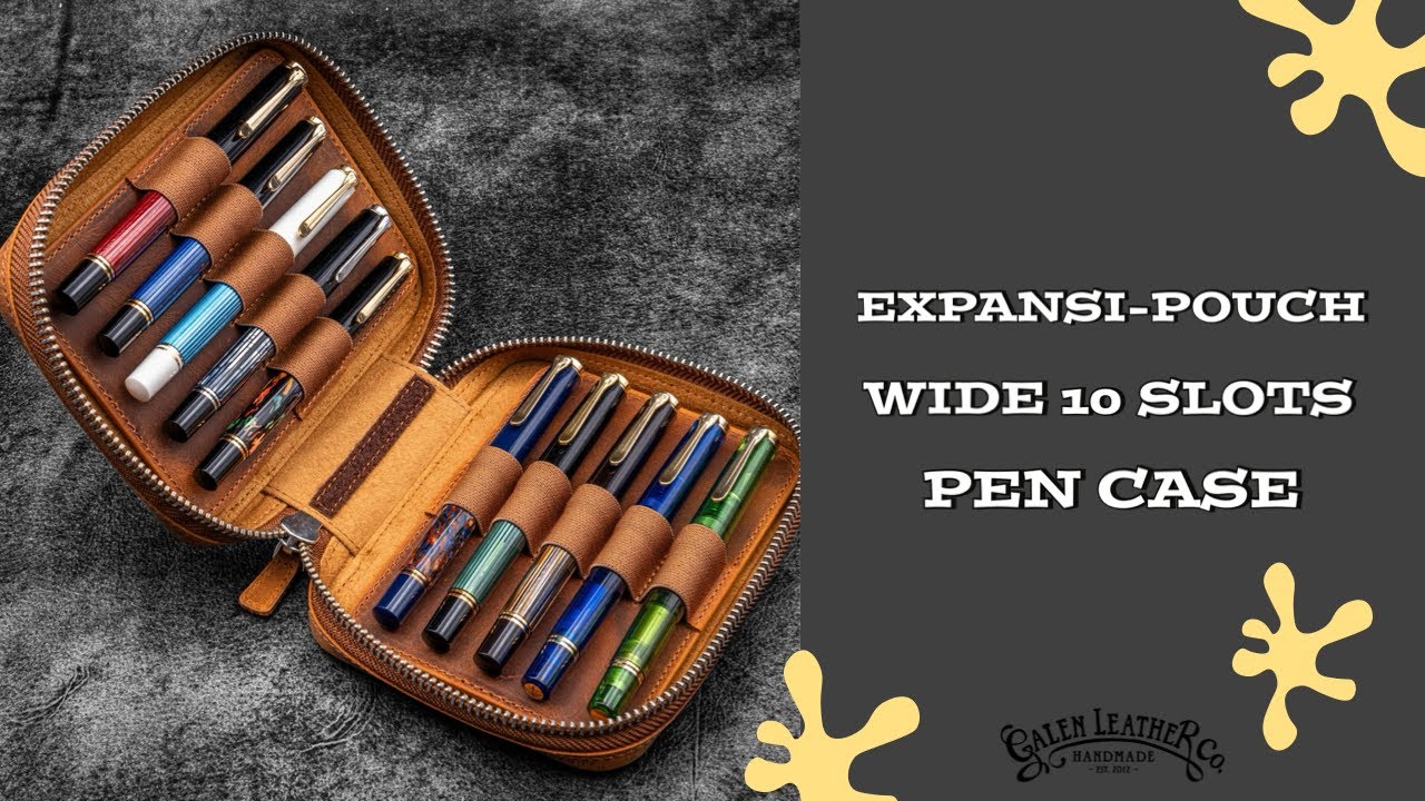 Expansi-Pouch Leather Wİde 10 Slots Pen Case