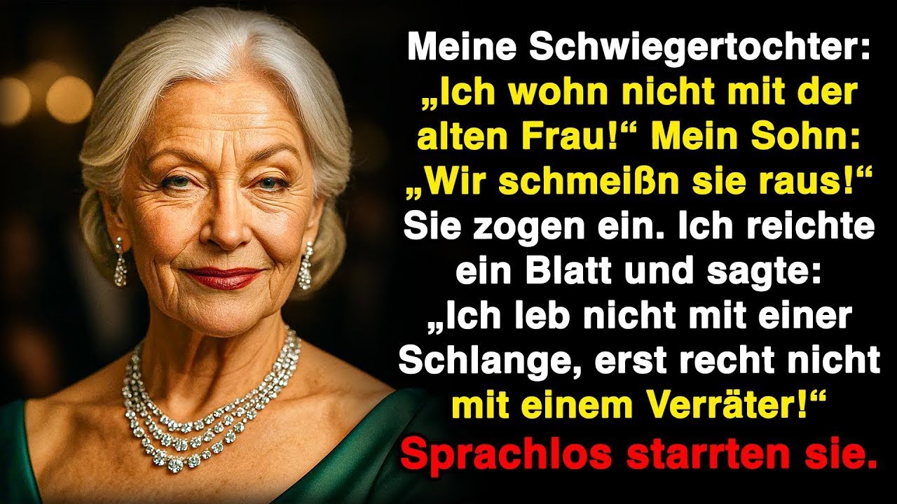 Meine Schwiegertochter sagte: „Ich will nicht mit ’ner alten Frau leben!“ Doch der Betrug flog auf!