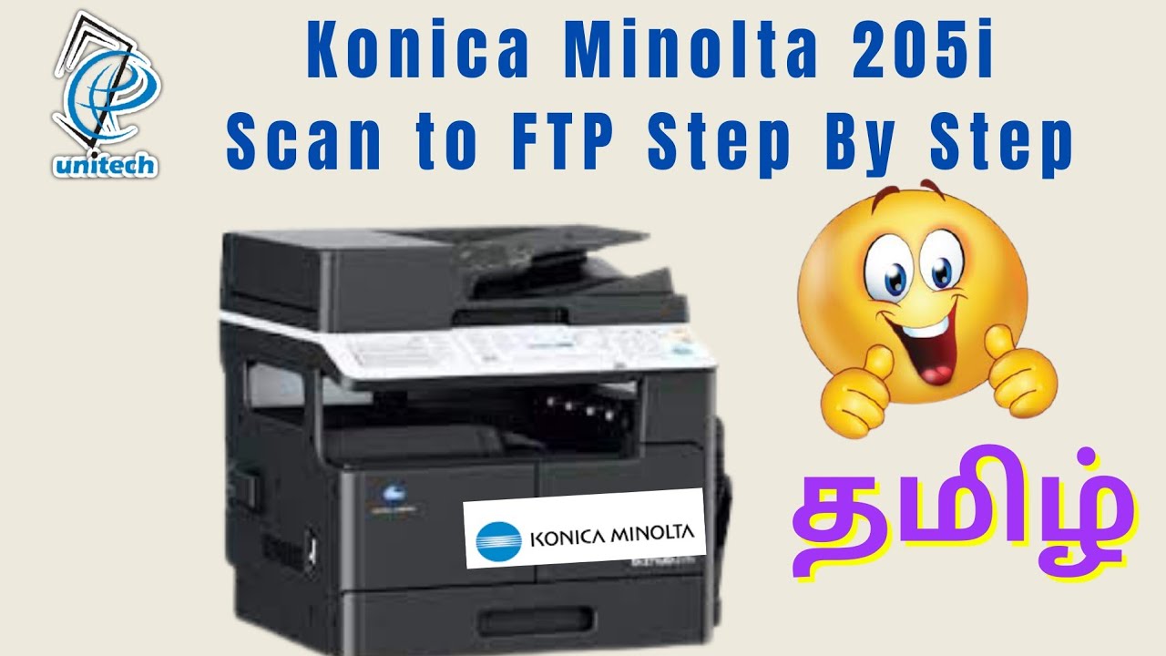 Konica minolta 205i scan to ftp| clear explanation | in Tamil.#konicaminolta #copier #service #scan