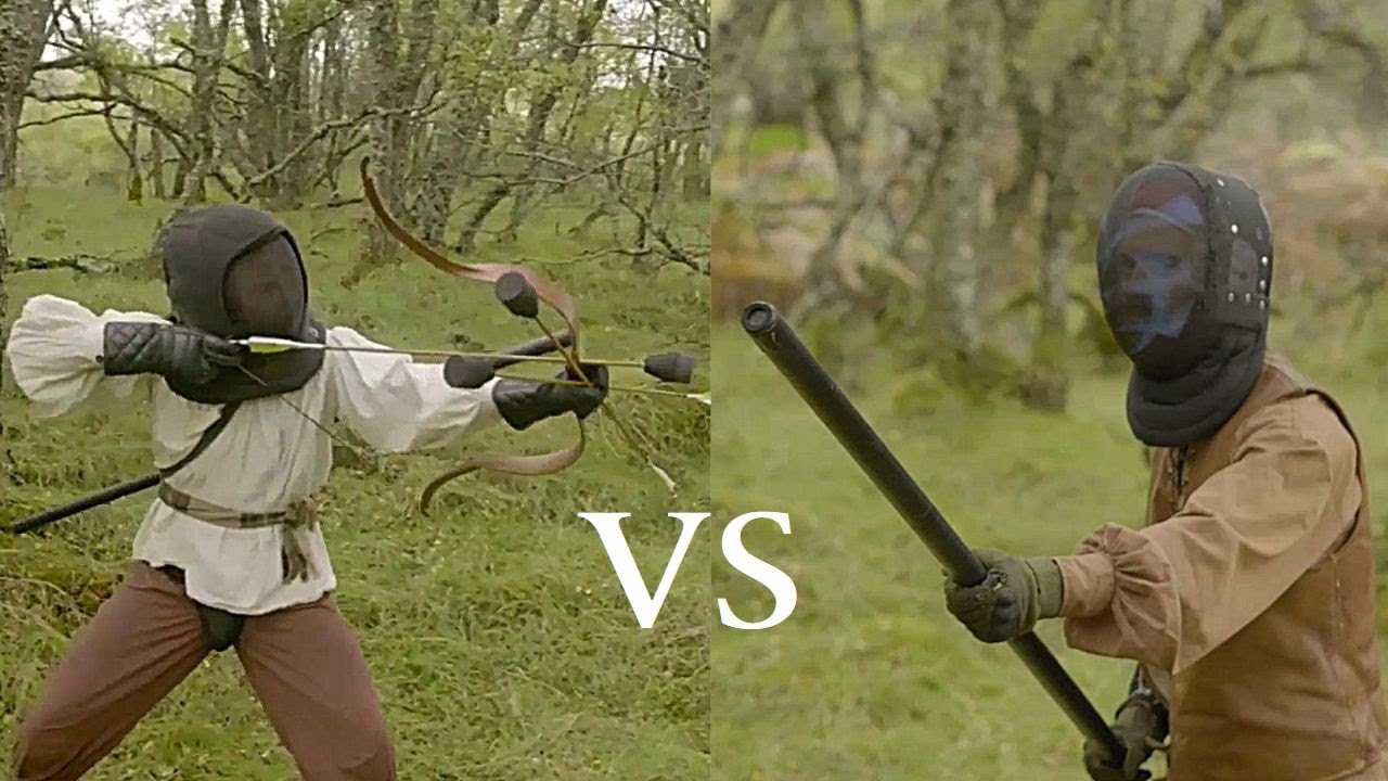 Combat Archery and Staff Sparring in the Forest, Scotland