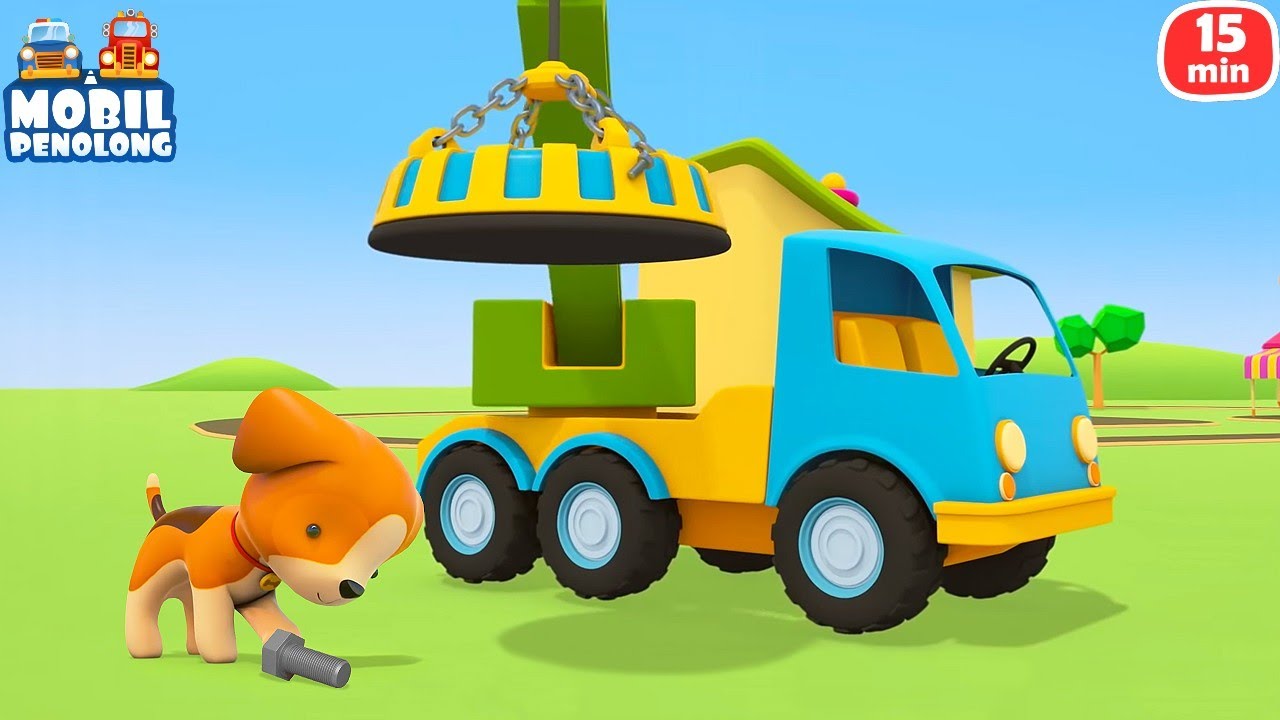 Kartun dalam Bahasa Indonesia tentang Mobil Penolong. Anak Anjing dan Magnet Besar. Game Mobil