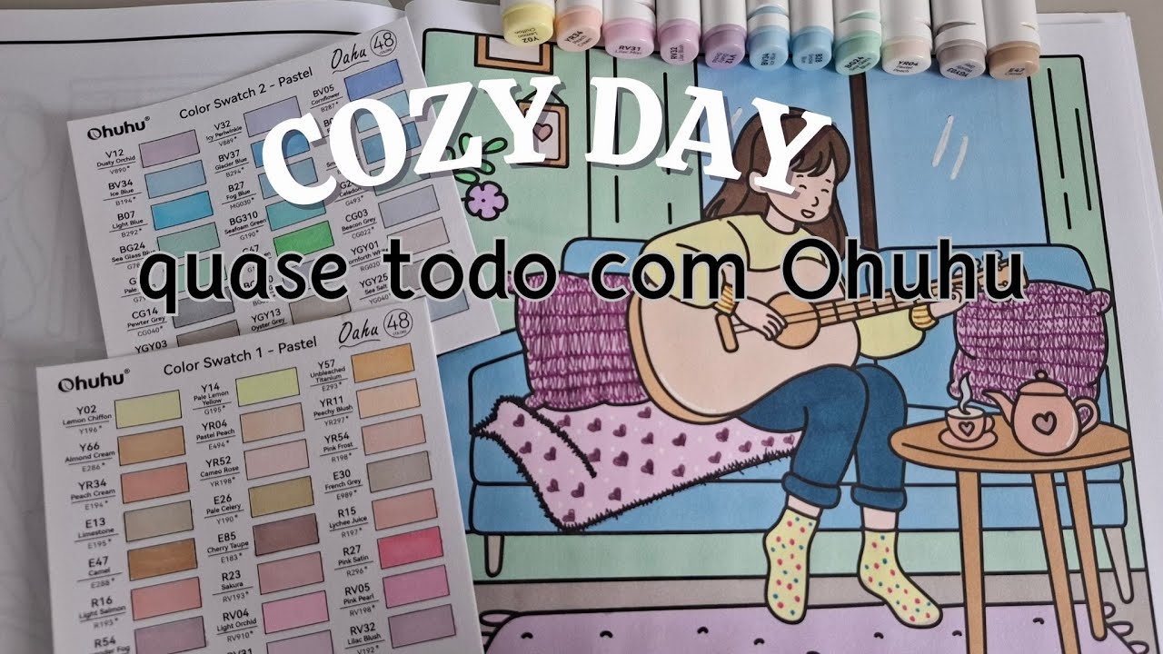 Colorindo para Acalmar a Mente 🎨| Livro de Colorir Cozy Day | Vídeo com Música Calma